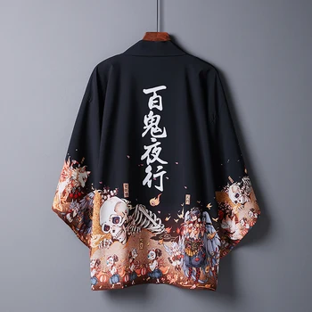Japonski Samuraji Kimono Ulične Moški Ženske Jopico Japonska Harajuku Anime Haljo Anime Obleko 2022 Poletje Jopico Kimonos Ženske - Slike 2  