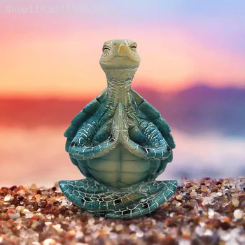 Morska Želva Figur Meditacije Želva Kip Zen Joga Tortoise Miniaturni Kiparstvo Morska Želva Smolo Okras Doma Vrt Dekor - Slike 2  