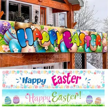 Vesele Velikonočne Praznike Banner Okraski Barvita Easter Dekor Pomlad Banner Velikonočni Dvorišče Prijavite Barvita Easter Dekor - Slike 2  