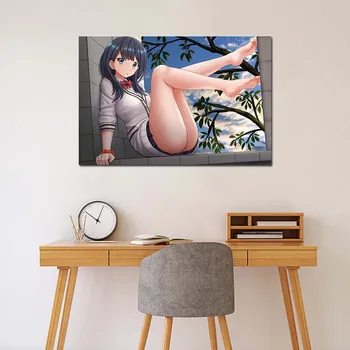 Wall Art Platno Slikarstvo Lepoto Japonski Dekle Slike Odraslih Anime Plakatov in Fotografij Za dnevno Sobo, Moderno Odlikovanja - Slike 2  