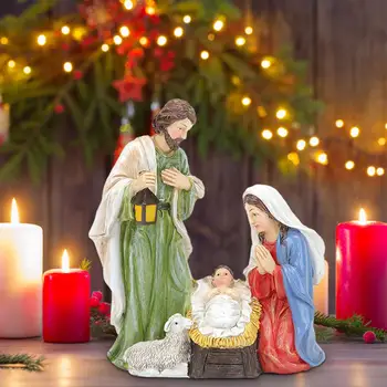 Božič Jaslice Figurice 2023 Jezus Baby Slika Velikonočni Zbirka Miniature Namizni Jezus Rojstva Dekoracijo, Dekoracijo - Slike 2  