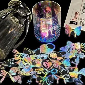 100 kozarcev Holographics Laser Gold Risanka Nalepke Metulj Astrologija Ognjemet Kitara Odbijača Avto Nalepke Nalepke za Otroško Igračo Darilo - Slike 2  