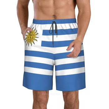 2023 Poletje Poliester Urugvaj Državi Zastave, 3D Tiskanih Moške Odbor Hlače Plaži Žep Teče Hlače Poleti - Slike 2  