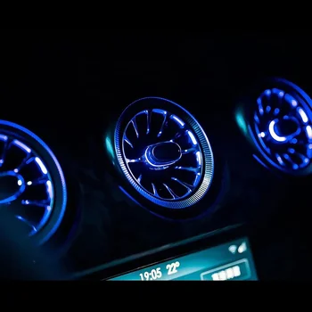 LED Notranja Turbine Zraka Vent Ozračja Osvetlitev 64 barve osvetlitve Okolja za Ford Mustang 2015-2021 - Slike 2  