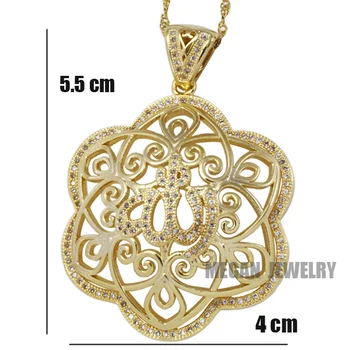 Allah muslimanskih baker kristalni obesek & ogrlica za ženske & moških, čar Islam Darilo in Nakit - Slike 2  