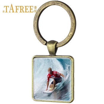 TAFREE Letnik surf kvadratnih keychain Zanimive športe na prostem surf obesek za ključe, za ženske avto keyring nakit SF41 - Slike 2  