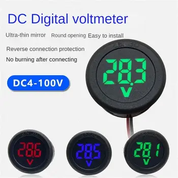 DC 4-100V LED Digitalni Zaslon Krog Dve žice, DC Voltmeter Digitalni Avto Napetost Tekoči Meter Volt Detektor Tester Monitor Podoknu - Slike 2  