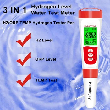 Vodik Steklenico Vode Test Meter, 3 V 1 H2/ORP/Temp Digitalni Vodika Ravni Tester Pero Za Vsakodnevno Pitje Vodik Voda Trajno - Slike 2  