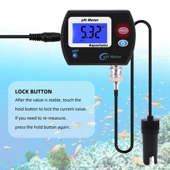 Natančno PH-Meter Za Akvarij Multi-Parameter Kakovosti Vode Spremljati na Spletu PH Monitor Acidometer - Slike 2  