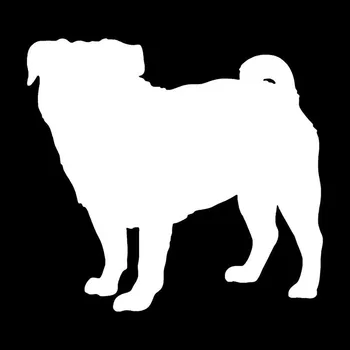 Pug Lepe Pet Dog motorno kolo, Avto, Dekorativne Nalepke Posameznih Steklo Decals Črna/Srebrna 13.7*12.7 CM - Slike 2  