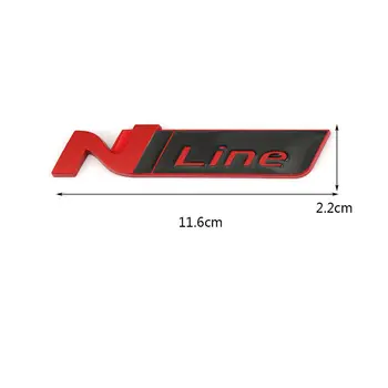 1 Kos Črna Rdeča N-Line Simbol za i30 i20 Sonata Elantra Veloster Tucson Kona N Skladu Avtomobilski Odbijač Spredaj Rešetka Značko - Slike 2  