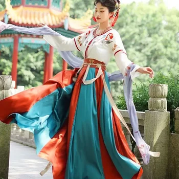 Dunhuang Tang Dinastije Ženske Pravljice Hanfu Obleko Kitajska Tradicionalna Oblačila Festival Ljudske Fazi Hanfu Obleko Elegantno Cosplay - Slike 2  