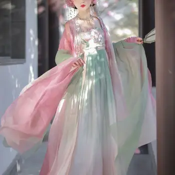 2023 Roza Hanfu Ženske Tradicionalno Kitajsko Vezenje Fazi Ples Obleka Ženska Pravljice, Cosplay Kostum Hanfu Song Dinastije Za Ženske - Slike 2  