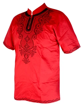 Islam t-shirt Etnične Vezenje Oblačil za Moške Obleko Dashiki Vrhovi Afriška Poroko Nositi Kratke tam kaftan človek majica - Slike 2  