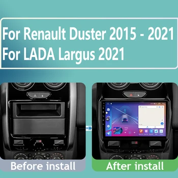 BT Za Renault delovna halja 2015 - 2021 Za LADA Largus 2021 Avto Radio Večpredstavnostna Video Predvajalnik Navigacija 4G Android Ne 2din 2 din dvd - Slike 2  