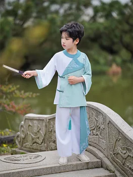 Fantje Zelena Vila Hanfu Tang bo Ustrezala Kitajski Slog Starih Kostum Tradicionalni Kostum za Otroke - Slike 2  