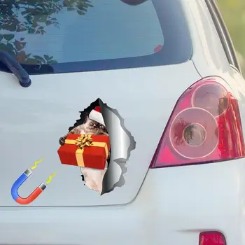 Magnetne Nalepke Za Avtomobile Smešno Avto Nalepke Božič Mačka Nalepke Smešno Odbijača Magneti Avto Nalepke Hladilnik Nalepke 3D Crack - Slike 2  