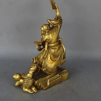 Patung jahat tembaga Tiongkok, patung dewa penangkap Iblis Zhong Kui ChungKuel - Slike 2  