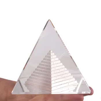 3D Zgornji Razred Energetske Zdravljenje Egipt K9 Kristalno Steklo Piramida Jasno Redkih Feng Shui Kristali Plovila, okraske za Dom, Pisarno Dekor - Slike 2  