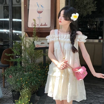 Japonski Lolita Kawaii Suspender Obleke, Ženske Koreja Sweet Stranka Mini Obleka Ženska Francija Elegantno Pravljice Obleke Poletje 2023 Nova - Slike 2  