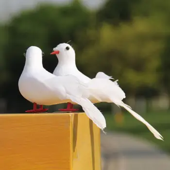 Okolju prijazno Ptice Figur Živo 3D Oči Lahki Simulacije Golob Zelo Simulirani Golob Ptica Počitnice Stranka Prop - Slike 2  