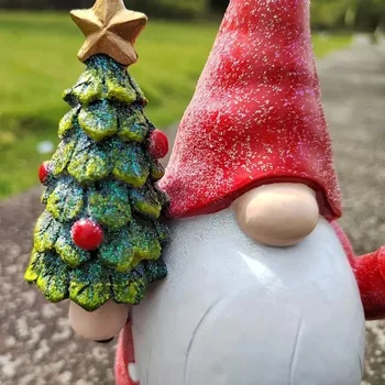 Smole Božič Obrti Santa Claus Kip Doma Dekoracijo Gnome Holding Okraski Za Novoletne Jelke Vrt Microlandscape Dekor - Slike 2  