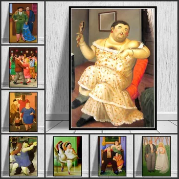 Fernando Botero Umetnine Smešno Plesalka Nekaj Družino Platna Slike Znanih Plakatov Tiskanje Nordijska Wall Art Slike Doma Cuadros - Slike 1  