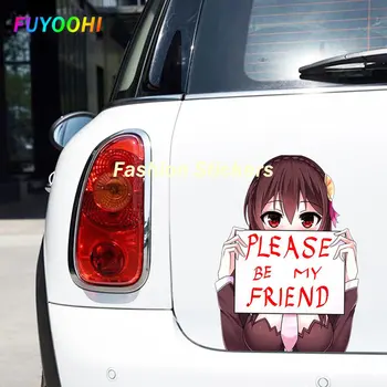 FUYOOHI Smešno Nalepke KonoSuba Yunyun Prijatelj Anime Lep Avto Nalepke Risanka Nalepko Motocycle Čelada Laptop Vinil Car Wrap - Slike 1  
