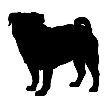 Pug Lepe Pet Dog motorno kolo, Avto, Dekorativne Nalepke Posameznih Steklo Decals Črna/Srebrna 13.7*12.7 CM - Slike 1  